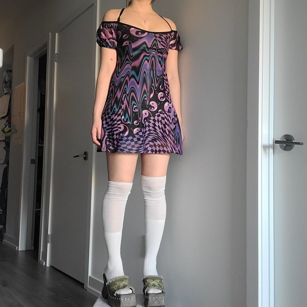 Current Mood Purple Plaid Bodycon A-Line Corset Dress